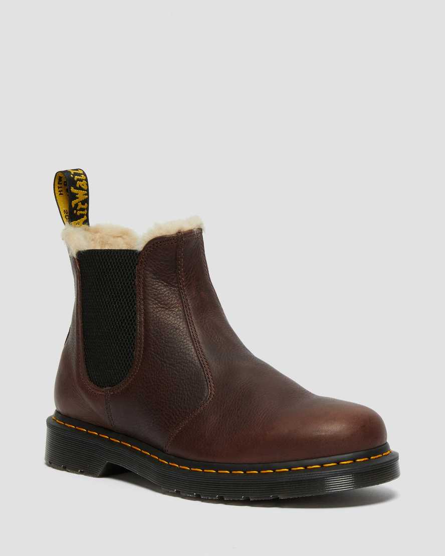 Dr. Martens 2976 Faux Fur Lined Miesten Chelsea Nilkkurit - Ruskea Nilkkurit [285-XJNPET]